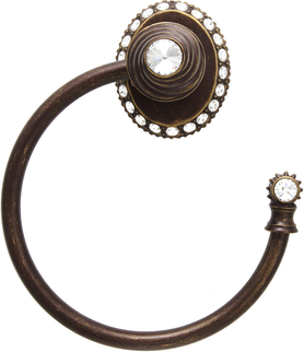 Caché ll large swing towel smooth ring right with 42 rivoli Swarovski Clear Crystals 1848-3C