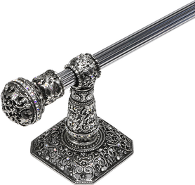Juliane Grace 32'' cc towel bar with 350 Swarovski Clear & Aurore Boreale Crystals with 5/8'' reeded center 4052R-9CAB