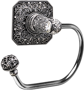 Juliane Grace swing tissue smooth ring left with 131 Swarovski Clear & Aurore Boreale Crystals 4056-9CAB