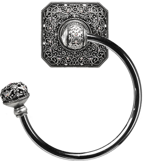 Juliane Grace swing towel smooth ring left with 131 Swarovski Clear & Aurore Boreale Crystals 4058-9CAB