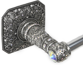 Juliane Grace 36'' cc towel bar with 213 Swarovski Clear & Aurore Boreale Crystals with 5/8'' smooth center 4173-9CAB