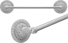 Juliane Grace 36'' cc towel bar with Swarovski Clear Crystals with 5/8'' reeded center 4283R-24C