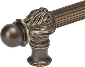 Acanthus 6'' cc with 5/8'' reeded center long pull Romanesque style in Antique Brass. 5550R-3