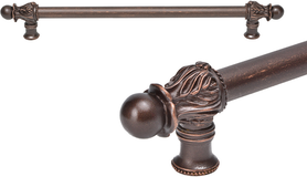 Acanthus 18'' cc with 5/8'' smooth center long pull Romanesque style 5553-22