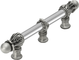 Acanthus 6'' cc with 5/8'' smooth center long pull Romanesque style with center brace 5555-11