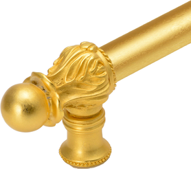 Acanthus 6'' cc with 5/8'' smooth center & center brace long pull Romanesque style in Gilded Mercury. 5555-8