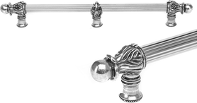 Acanthus 22'' cc with 5/8'' reeded center & center brace long pull Romanesque style in Chalice. 5559R-9