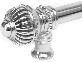 Cricket Cage 6'' cc with 5/8'' smooth center long pull large finial in Platinum. 5570-24