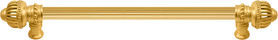Cricket Cage 22'' cc with 5/8'' reeded center long pull large finial in Gilded Mercury. 5574R-8