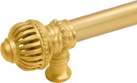 Cricket Cage 18'' cc with 5/8'' smooth center long pull & center brace large finial in Gilded Mercury. 5578-8
