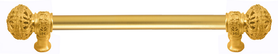 Juliane Grace 9'' cc with 5/8'' smooth center long pull large finial in Gilded Mercury. 5601-8