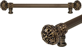 Juliane Grace 18'' cc with 5/8'' reeded center long pull large finial in Antique Brass. 5603R-3