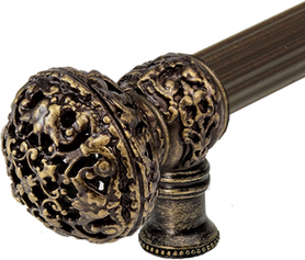 Juliane Grace 22'' cc with 5/8'' reeded center long pull large finial in Antique Brass. 5604R-3