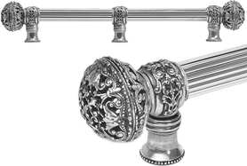 Juliane Grace 12'' cc with 5/8'' reeded center long pull & center brace large finial in Chalice. 5607R-9