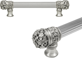 Juliane Grace 6'' cc with 5/8'' reeded center long pull small finial in Satin. 5610R-11