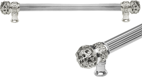 Juliane Grace 18'' cc with 5/8'' reeded center long pull small finial in Platinum. 5613R-24