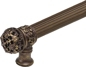 Juliane Grace 18'' cc with 5/8'' reeded center long pull small finial in Antique Brass. 5613R-3