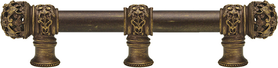 Juliane Grace 6'' cc with 5/8'' smooth center long pull & center brace small finial in Antique Brass. 5615-3