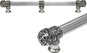 Juliane Grace 12'' cc with 5/8'' reeded center long pull & center brace small finial in Chalice. 5617R-9