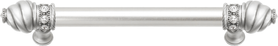 Caché 6'' cc with 5/8'' smooth center long pull with 16 rivoli Swarovski Clear Crystals in Satin 5670-11C
