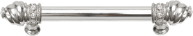 Caché 6'' cc with 5/8'' smooth center long pull with 16 rivoli Swarovski Clear Crystals in Platinum 5670-24C