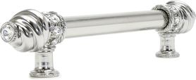 Cache Caché 6'' cc with 5/8'' smooth center long pull with 16 rivoli Swarovski Clear Crystals in Platinum 5670-24C