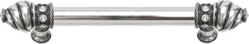 Caché 6'' cc with 5/8'' smooth center long pull with 16 rivoli Swarovski Clear Crystals in Chalice. 5670-9C
