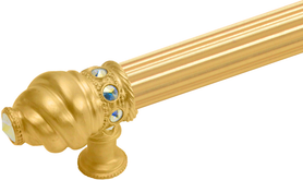 Cache Caché 12'' cc with 5/8'' reeded center long pull with 16 rivoli Swarovski Aurore Boreale Crystals 5672R-8AB