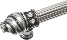 Cache Caché 18'' cc with 5/8'' reeded center long pull with 16 rivoli Swarovski Clear Crystals in Chalice. 5673R-9C