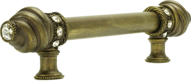 Cache Caché 22'' cc with 5/8'' smooth center long pull with 16 rivoli Swarovski Clear Crystals in Antique Brass. 5674-3C