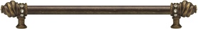 Caché 22'' cc with 5/8'' smooth center long pull with 16 rivoli Swarovski Clear Crystals in Antique Brass. 5674-3C
