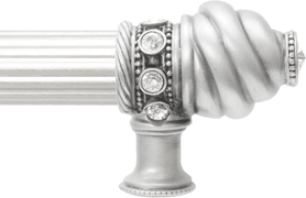 Cache Caché 22'' cc with 5/8'' reeded center long pull with 16 rivoli Swarovski Clear Crystals in Satin 5674R-11C