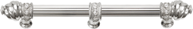 Caché 9'' cc with 5/8'' reeded center long pull & center brace with 16 rivoli Swarovski Clear Crystals in Platinum 5676R-24C