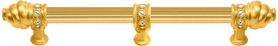 Caché 9'' cc with 5/8'' reeded center long pull & center brace with 16 rivoli Swarovski Clear Crystals in Gilded Mercury. 5676R-8C