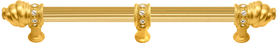 Caché 12'' cc with 5/8'' reeded center long pull & center brace with 16 rivoli Swarovski Clear Crystals in Gilded Mercury. 5677R-8C