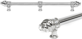 Caché 18'' cc with 5/8'' smooth center long pull & center brace with 16 rivoli Swarovski Clear Crystals in Platinum 5678-24C