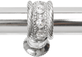 Cache Caché 18'' cc with 5/8'' smooth center long pull & center brace with 16 rivoli Swarovski Clear Crystals in Platinum 5678-24C