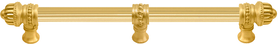 Cricket Cage 12'' cc with 5/8'' reeded center long pull & center brace large finial in Gilded Mercury. 5687R-8