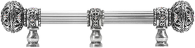 Juliane Grace 6'' cc with 5/8'' reeded center long pull large finial w/ 65 Swarovski Clear & Aurore Boreale Crystals with center brace 5695R-9CAB