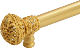 Juliane Grace 9'' cc with 5/8'' smooth center long pull & center brace large finial with Clear Swarovski crystals in Gilded Mercury. 5696-8C