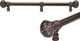 Juliane Grace 18'' cc with 5/8'' smooth center long pull large finial w/ 65 Swarovski Clear Crystals with center brace 5698-22C