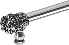 Juliane Grace 18'' o.c with 5/8'' smooth center long pull small finial w/ 52 Swarovski Clear & Aurore Boreale Crystals 5703-9CAB