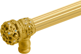 Juliane Grace 22'' cc with 5/8'' reeded center long pull small finial w/ 52 Swarovski Clear & Aurore Boreale Crystals 5704R-8CAB