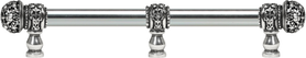 Juliane Grace 6'' cc with 5/8'' smooth center long pull & center brace small finial with clear Swarovski crystals in Chalice. 5705-9C