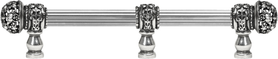 Juliane Grace 6'' cc with 5/8'' reeded center long pull & center brace small finial with clear Swarovski crystals in Chalice. 5705R-9C
