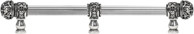 Juliane Grace 12'' cc with 5/8'' reeded center long pull small finial w/ 61 Swarovski Clear & Aurore Boreale Crystals with center brace 5707R-9CAB
