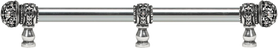 Juliane Grace 18'' o.c with 5/8'' smooth center long pull small finial w/ 61 Swarovski Clear & Aurore Boreale Crystals with center brace 5708-9CAB