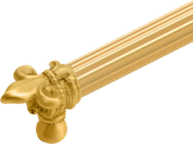 Charlemagne 9'' cc with 5/8'' reeded center long pull with large Fleur De Lys 5711R-8