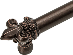 Charlemagne 18'' cc with 5/8'' smooth center long pull with large Fleur De Lys 5713-22