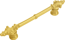 Charlemagne classic 4'' cc pull with small Fleur De Lys on ends in Gilded Mercury. 576-8